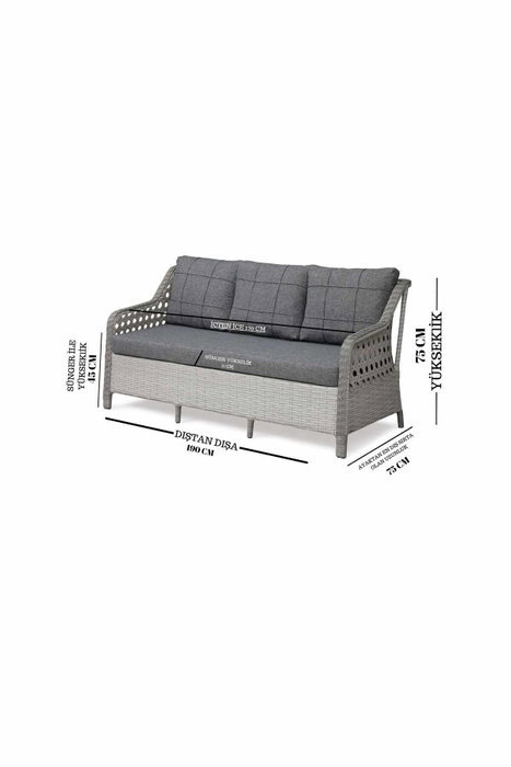 Hanah Home Conjunto de Jardín Rondi Crema y Marrón